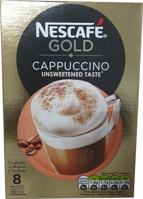 Nescafe Gold Cappuccino Unsweetened Taste Instant Coffee Sachets (8 x 14.2g), 113.6g Instant Coffee(113.6 g)