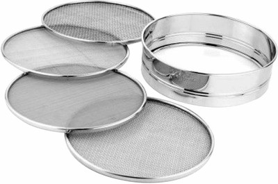 EGLOB Steel Strainer 4 in 1 interchangeable Collapsible Sieve(Silver Pack of 1)