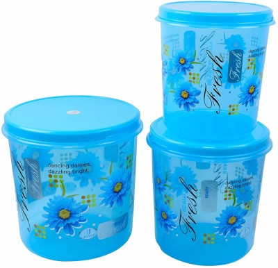 3D METRO SUPER STORE Plastic Grocery Container  - 500 ml, 750 ml, 1000 ml(Pack of 3, Blue)