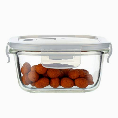 Femora Glass Fridge Container  - 500 ml(White)