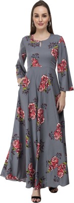 Rudraaksha Women Maxi Grey Dress