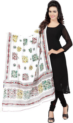 AARAV Pure Cotton Embroidered Women Dupatta