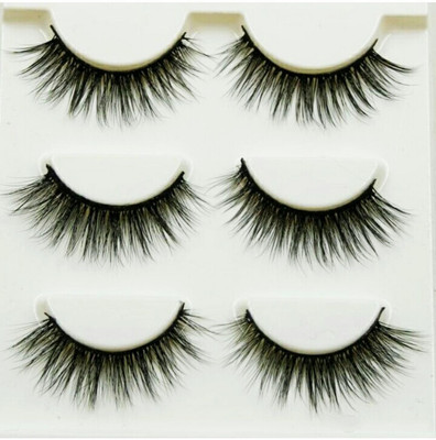 RICH LOOK 3 PAIRS MAKEUP BEAUTY FALSE EYELASHES EXTENSION LONG THICK(Pack of 3)