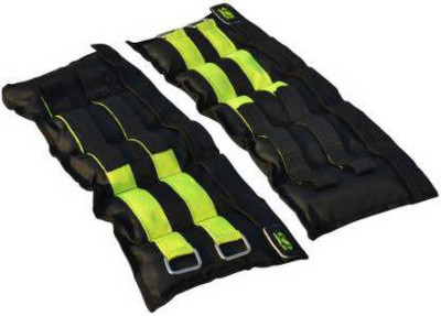 COUGAR Ankle Weight , Leg Weight / Hand Weight , Weight Cuff 2 Kg Pair Adjustable Black, Yellow Ankle & Wrist Weight(2 kg)