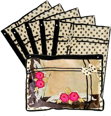 KUBER INDUSTRIES Flower Designer Non Woven Dots Design Single Packing Saree Cover 6 Pcs Set CTKTC030710(Multicolor)
