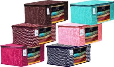 KUBER INDUSTRIES Polka Dots Designer garment cover 031232(Green & Brown & Peach & Rani & Blue & Maroon)