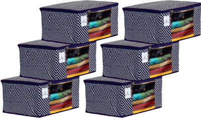 KUBER INDUSTRIES Polka Dots Designer Polka Dots 6 Pieces Cotton 3 Layered Quilted Saree Cover CTKTC031040(Multicolor)