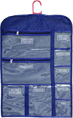 KUBER INDUSTRIES Multi Utility Wall Hanging For Document Organizer Passport Aadhar, Voter Id, Document Holder (Blue) - CTKTC30992 Regular Organizer