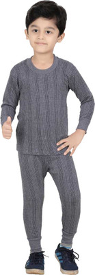 LUX INFERNO Top - Pyjama Set For Boys(Grey, Pack of 1)