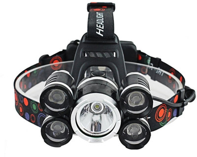 Care 4 5 BULB 4 MODES LONG RANGE 2 RECHARGEABLE BATTERIES HIGH POWER HEAD TORCH Torch(Black, 8 cm, Rechargeable)