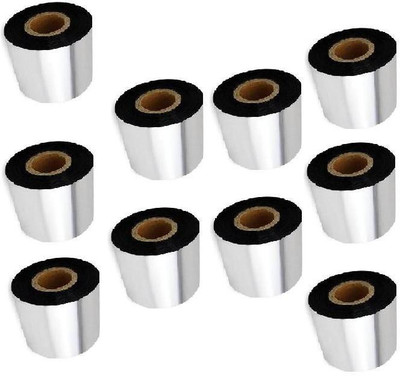 youlogic 55 mm X 300 Meters, Thermal Transfer Barcode Ribbon (WAX), Set of 10 Ribbon labels Paper Label(Black)