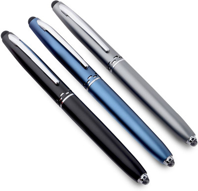 stupefying Stylus metal pen Set Multi-function Pen(Pack of 3, Ink Color - Black, Blue)