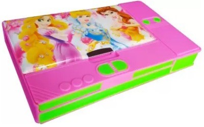 MAGIC Jumbo Pencil Box Disney Princesses Art Plastic Pencil Box(Set of 1, Pink)