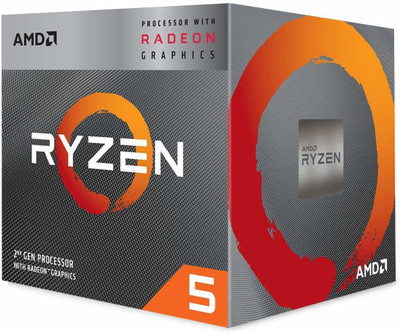 AMD Ryzen 5 3400G with Radeon RX Vega 11 Graphics & Wraith Spire Cooler (YD3400C5FHBOX) 3.7 Ghz Upto 4.2 GHz AM4 Socket 4 Cores 8 Threads 2 MB L2 4 MB L3 Desktop Processor(Silver)