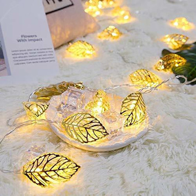 NISCO 16 LEDs 3.98 m Gold Steady Leaf Rice Lights(Pack of 1)