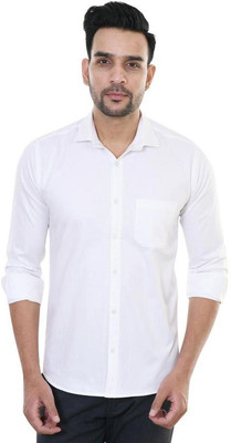 54 OFF on BLUE MARTIN Men Solid Casual White Shirt on Flipkart