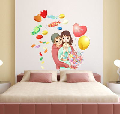 Wallzone 70 cm Valentine Day Removable Sticker(Pack of 1)