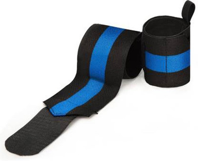 JMO27Deals 1 Pair Weight Lifting Wrist Support with Velcro closure Wrist Support(Blue, Black)