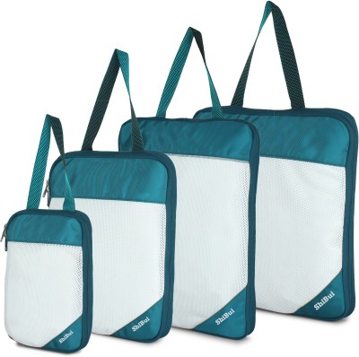 SHIBUI Polyester Packing Cubes travel organizer; Expandable -Set of 4 (Sea-Green)(Green)