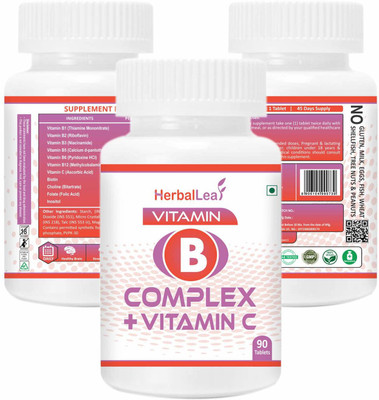 HerbalLeaf Vitamin B-Complex with Vitamin C Biotin Choline(90 Tablets)