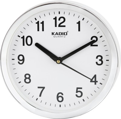 Kadio Analog 20 cm X 20 cm Wall Clock(White, With Glass, Standard)