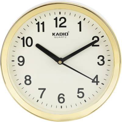 Kadio Analog 20 cm X 20 cm Wall Clock  (Beige, With Glass, Standard)