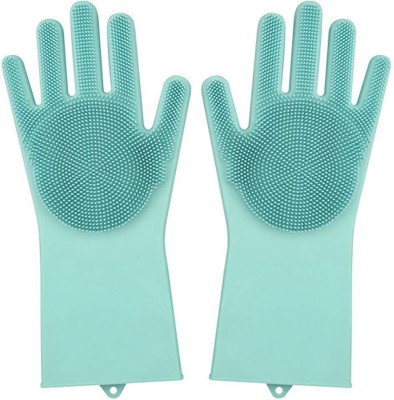 Valise Magic Silicone Hand Gloves for Kitchen Dishwashing &Pet,Kitchen,Car,Bathroom Wet and Dry Glove(Free Size)