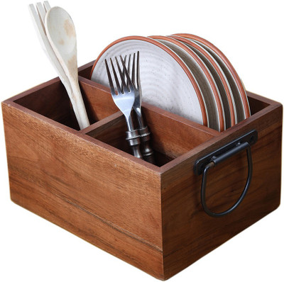 VarEesha Empty Cutlery Holder Case(Brown  Holds 24 Pieces)