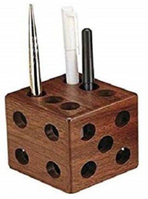 Happie Shopping 21 Compartments Wooden Pen Stand(Brown)