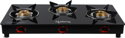 Lifelong LLGS23 Glass Manual Gas Stove(3 Burners)