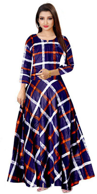 Disha Gallery Flared/A-line Gown(Blue)