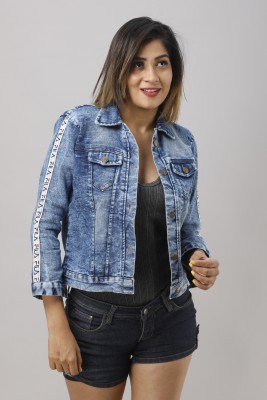 Zyla 3/4th Sleeve Solid Women Denim Jacket