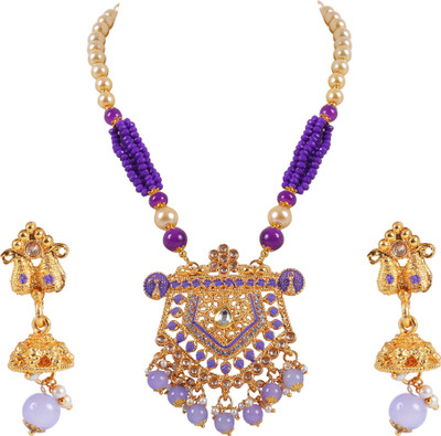 khetlazee Alloy Gold-plated Purple, Gold Jewellery Set(Pack of 1)