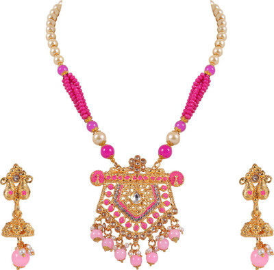khetlazee Alloy Gold-plated Multicolor Jewellery Set(Pack of 1)
