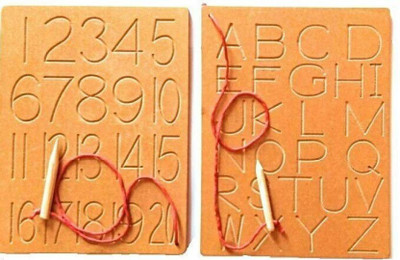 Ashmi Capital AlphabetaCapital Alphabet And Number Writing Practice Wooden Boards For Learning Kids and Number Writing Practice Wooden Boards for learning kids(Brown)
