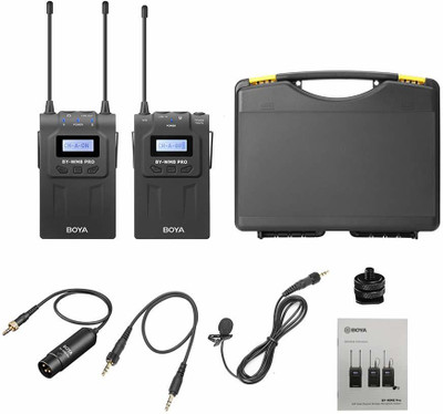 BOYA WM8 Pro-K1 UHF Wireless Microphone System 48 Channels Mono/Stereo Mode LCD Display 100M Effective Range for DSLR Cameras Camcorders Microphone