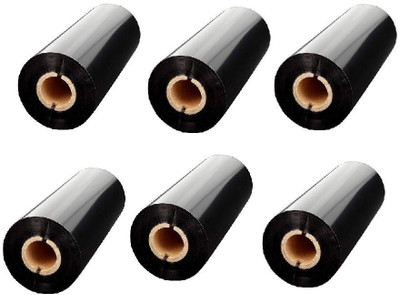 youtech 105x300mtr (4.13inchX300meters) Wax Ribbons Ink Barcode Labels ink Hight Quality Set of 6 Non-adhesive Paper Label(Black)