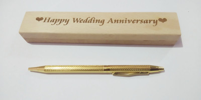 SMART WORLD Ball Pen with Wooden gift Box Ball Pen(Ink Color - Blue)