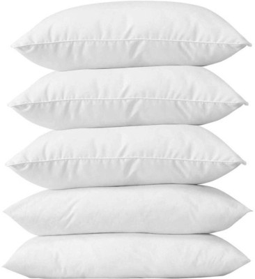 ACZO FEEL Polyester Fibre Solid Sleeping Pillow Pack of 5(White)