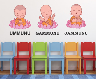 Wallzone 100 cm Little Budha Removable Sticker(Pack of 1)