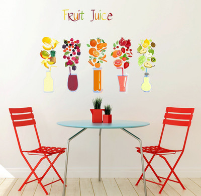 Wallzone 70 cm Fruit Juice Removable Sticker(Pack of 1)