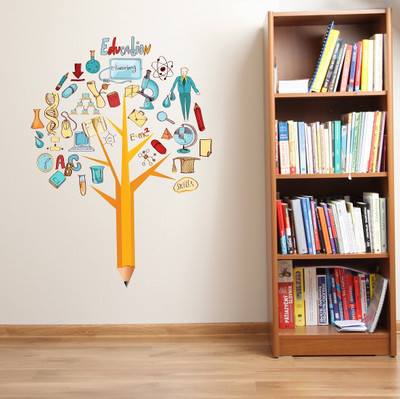 Littlebuds 90 cm Pencil Tree Removable Sticker(Pack of 1)