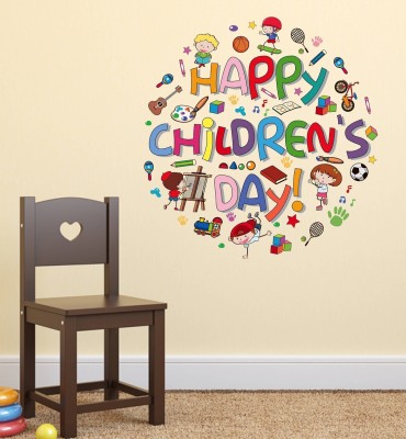 Littlebuds 70 cm Happy Childrens Day Removable Sticker(Pack of 1)