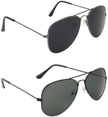 LAER Aviator Sunglasses(For Men & Women, Black)