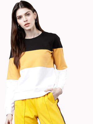 Popster Full Sleeve Color Block Women Sweatshirt