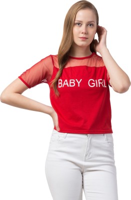 BESTIC FASHION Casual Regular Sleeve Printed Women Red Top