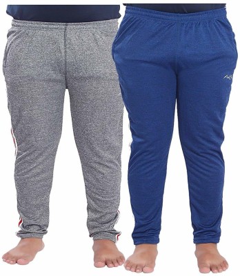 A4S Self Design Men Dark Blue, Grey Track Pants