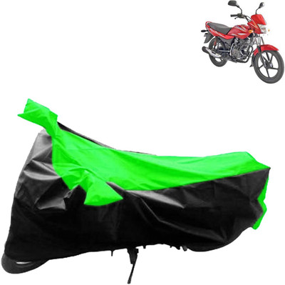 aksmit Two Wheeler Cover for Bajaj(Platina 100 DTS-i, Black, Green)