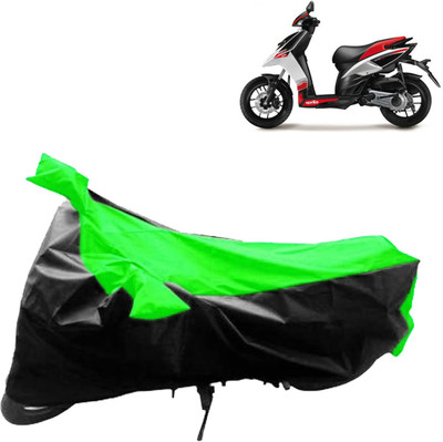 aksmit Two Wheeler Cover for Aprilia(SR 125, Black, Green)