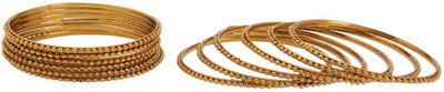 Efulgenz Alloy Gold-plated Bangle Set(Pack of 12)